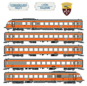 French 5-Car RTG Rail Car of the SNCF (Coat Of Arms Venissieux) SOUND